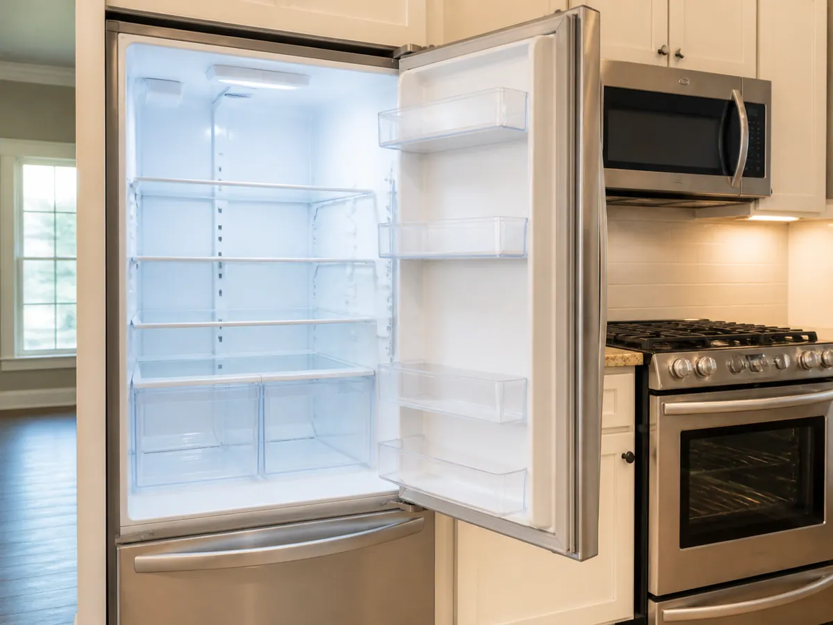 Clean empty refrigerator after move-out cleaning