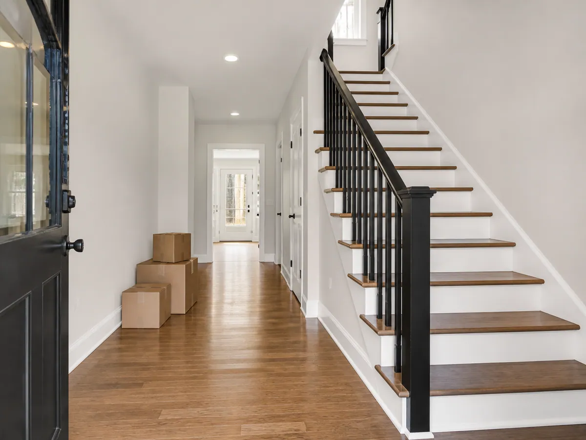 Entryway and staircase cleaned ready for the final walkthrough